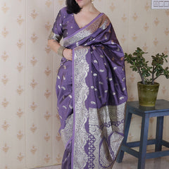 Banarasi Silk Blend Saree with Blouse Piece