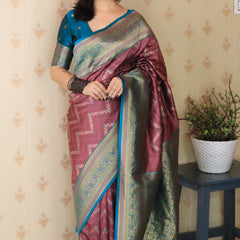Premium Banarasi Soft Silk Saree with Blouse Piece