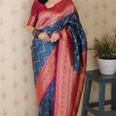 Premium Banarasi Soft Silk Saree with Blouse Piece