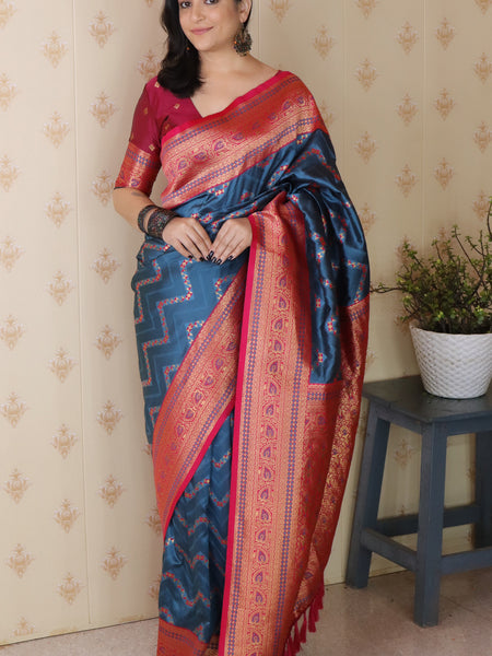Premium Banarasi Soft Silk Saree with Blouse Piece