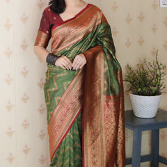 Premium Banarasi Soft Silk Saree with Blouse Piece