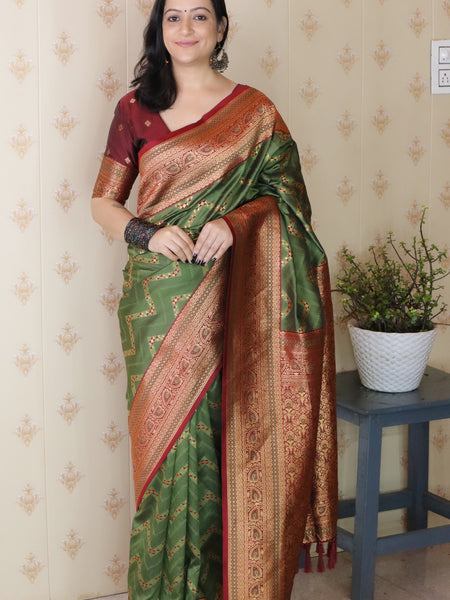 Premium Banarasi Soft Silk Saree with Blouse Piece