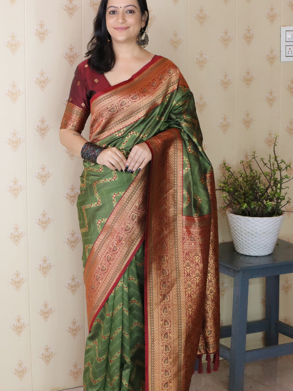 Premium Banarasi Soft Silk Saree with Blouse Piece