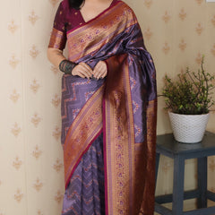 Premium Banarasi Soft Silk Saree with Blouse Piece