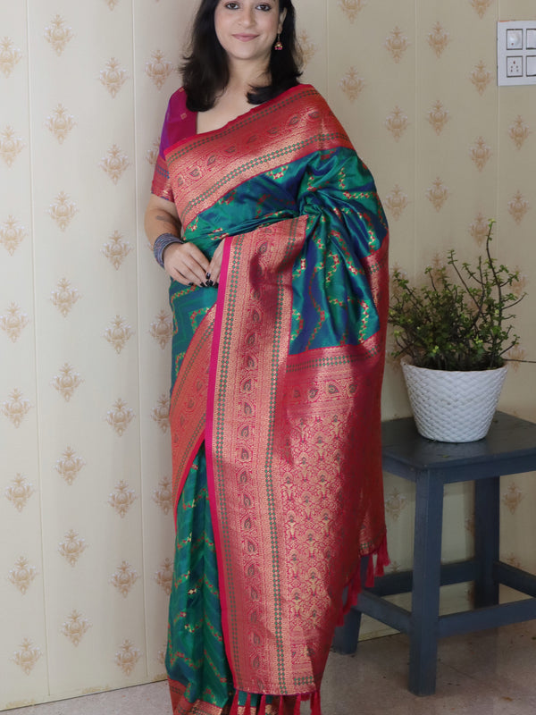 Premium Banarasi Soft Silk Saree with Blouse Piece
