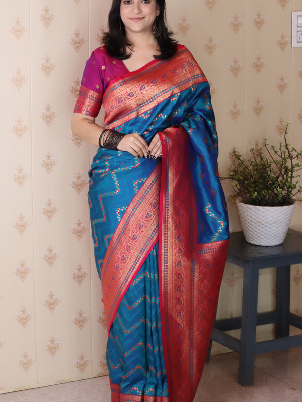 Premium Banarasi Soft Silk Saree with Blouse Piece