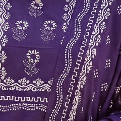 Women's Muslin Hand Printed Kurta Pant Dupatta Set