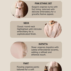 Premium Organza Ethnic Suit Set With Organza Dupatta