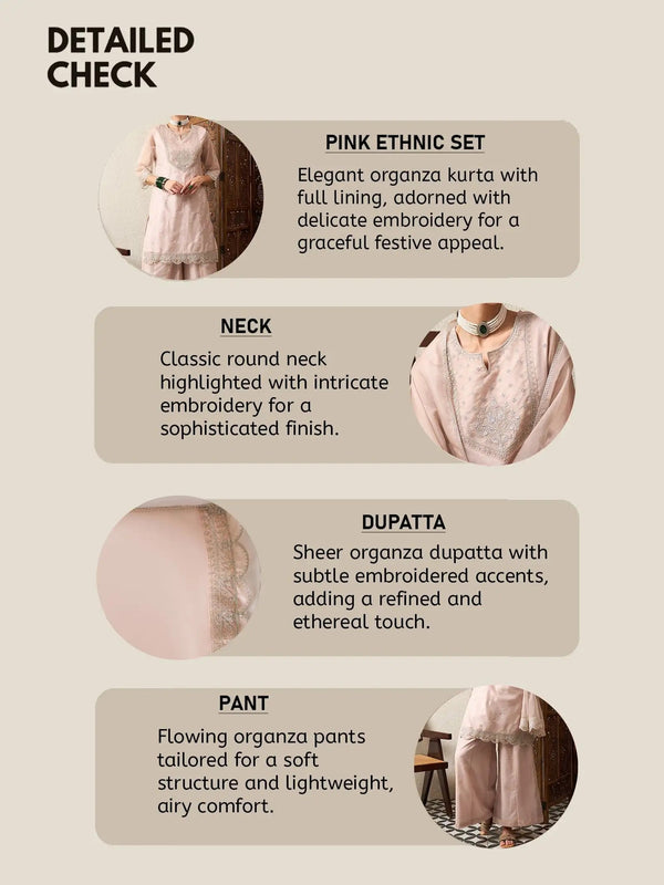 Premium Organza Ethnic Suit Set With Organza Dupatta