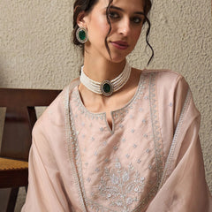 Premium Organza Ethnic Suit Set With Organza Dupatta