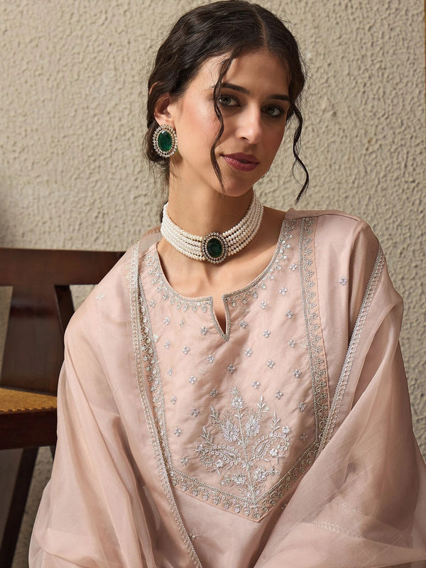 Premium Organza Ethnic Suit Set With Organza Dupatta