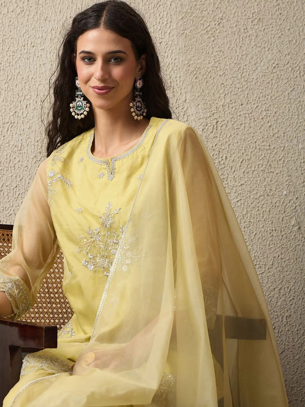 Premium Organza Ethnic Suit Set With Organza Dupatta