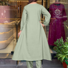 Parampara Silk Kurta Set With Organza Dupatta