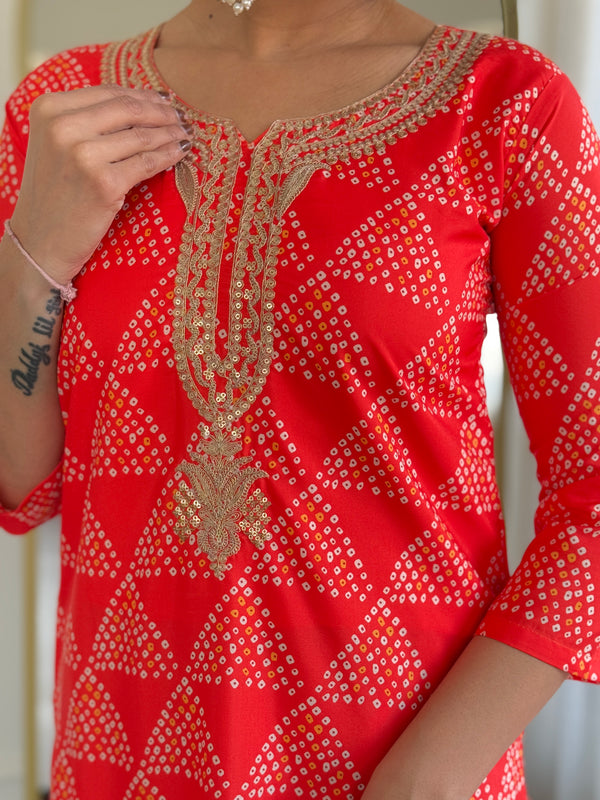 Women’s French Crepe Embroidered Kurta Set with Chanderi Bottom & Organza Dupatta