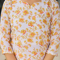 Women’s Silk Blend Printed Kurta with Printed Bottom & Jacquard Tabby Organza Dupatta Set