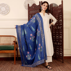 Women's Chanderi Silk Solid Kurta with Pant & Printed Chanderi Dupatta Set