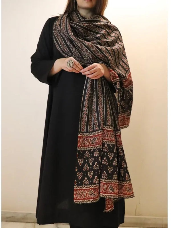 Women's Viscose Chanderi Printed Kurta Pant & Chanderi Cotton Dupatta Set