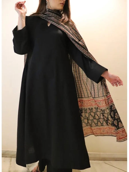 Women's Viscose Chanderi Printed Kurta Pant & Chanderi Cotton Dupatta Set