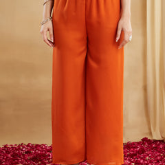 Women's Vichitra Silk Embroidered Kurta Pant & Dupatta Set