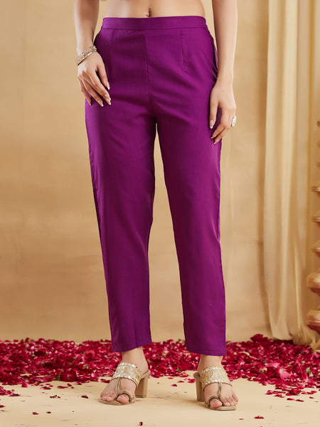 Women's Embroidered Viscose Rayon Kurta With Pant & Chanderi Jacquard Dupatta Set