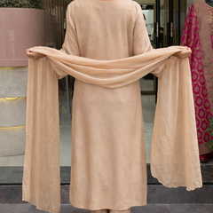 Women's P.V. Chanderi Embroidered Kurta Pant & Dupatta Set