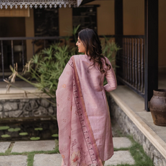 Women’s Jacquard Butti Kurti With Printed Cotton Chex Dupatta Set