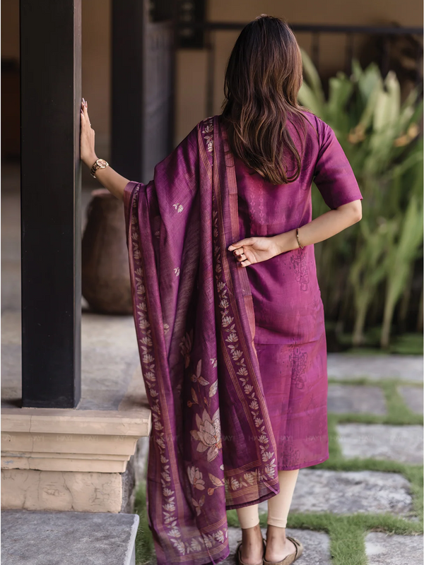 Women’s Printed Straight Kurti with Dupatta