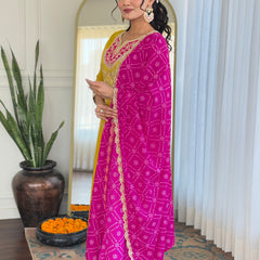 Women's BSY Viscose Embroidered Straight Kurta with Pant & Silk Blend Dupatta Set