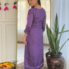 Women's Viscose Embroidered Straight Kurta with Viscose Pant & Printed Dupatta Set