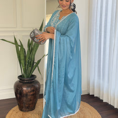 Firoji BSY Viscose Embroidered Flared Kurta Set