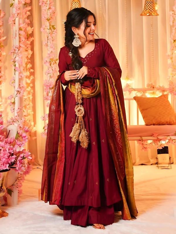 Women's Viscose Kurta With Pant And Dupatta Sets