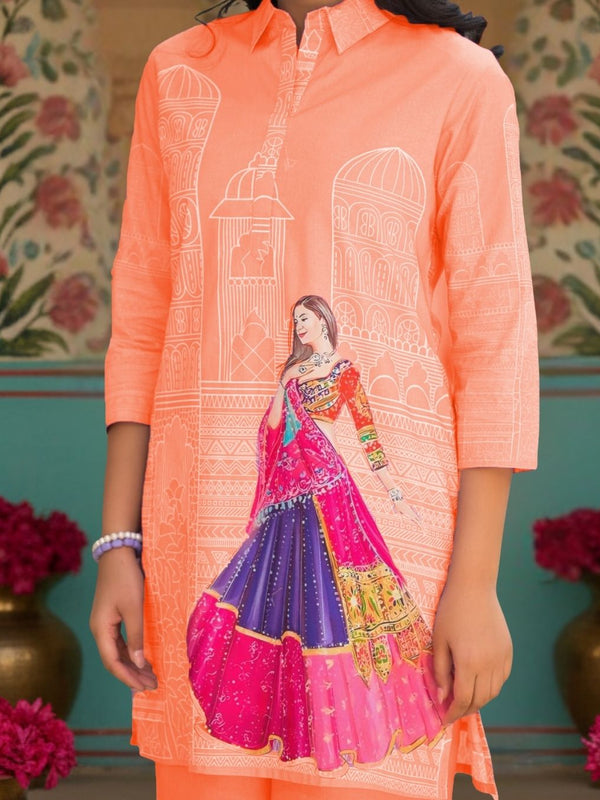 Women A-Line Rayon Co-ord Set With Digital Print