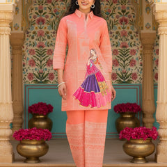 Women A-Line Rayon Co-ord Set With Digital Print