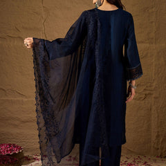 Premium Silk Blend Ethnic Suit Set With Organza Dupatta