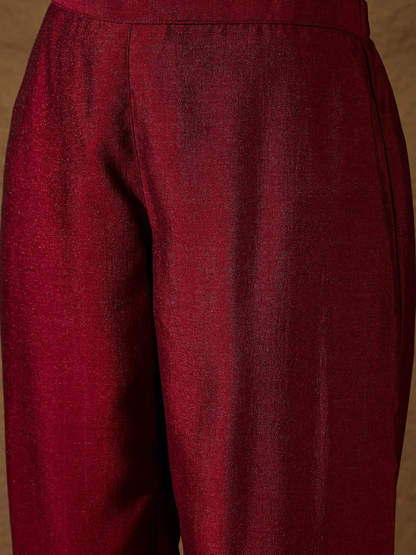 Premium Silk Blend Ethnic Suit Set With Organza Dupatta