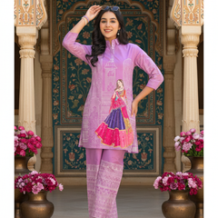 Women A-Line Rayon Co-ord Set With Digital Print