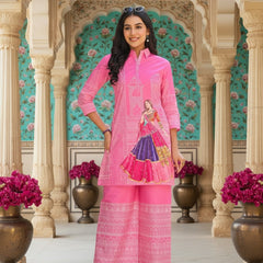 Women A-Line Rayon Co-ord Set With Digital Print