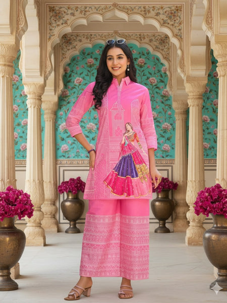 Women A-Line Rayon Co-ord Set With Digital Print
