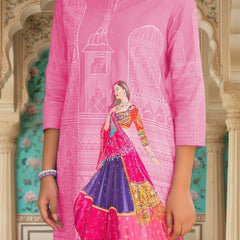 Women A-Line Rayon Co-ord Set With Digital Print