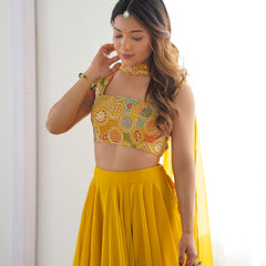 Women's Georgette Embroidered Lehenga Choli with Dupatta