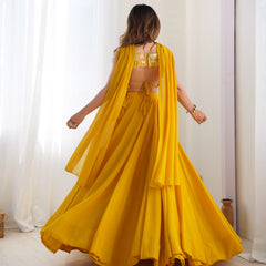 Women's Georgette Embroidered Lehenga Choli with Dupatta