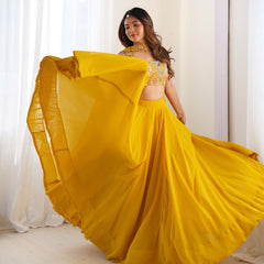 Women's Georgette Embroidered Lehenga Choli with Dupatta