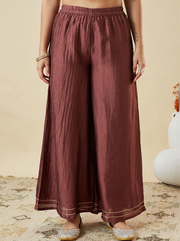 Women's Vichitra Silk Kurta Pant Set With Vichitra Silk Dupatta