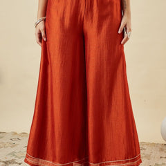 Women's Vichitra Silk Kurta Pant Set With Vichitra Silk Dupatta