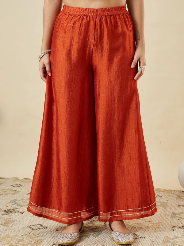 Women's Vichitra Silk Kurta Pant Set With Vichitra Silk Dupatta