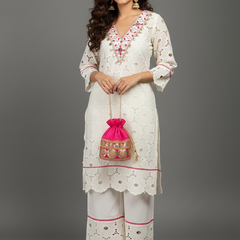 Cotton Embroidered Dress Material