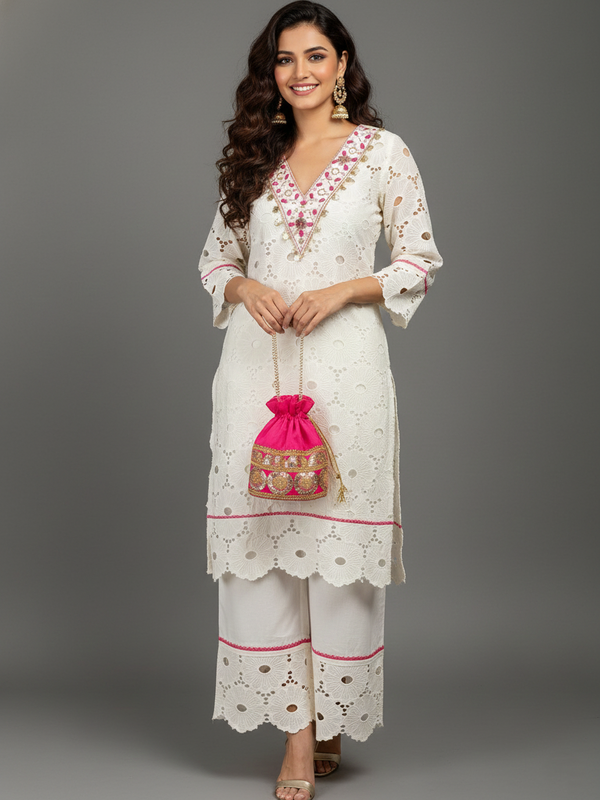 Cotton Embroidered Dress Material