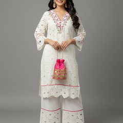 Cotton Embroidered Dress Material