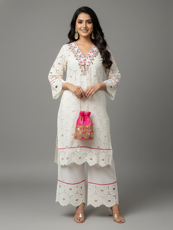 Cotton Embroidered Dress Material