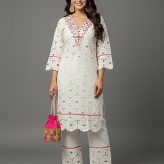 Cotton Embroidered Dress Material